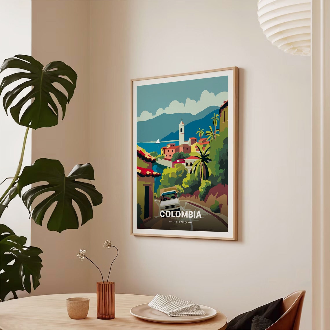 Colombia Salento Palms Tree Poster Scenic Travel Wall Art Home Decor Office Decoration C20 1065 - Image 2