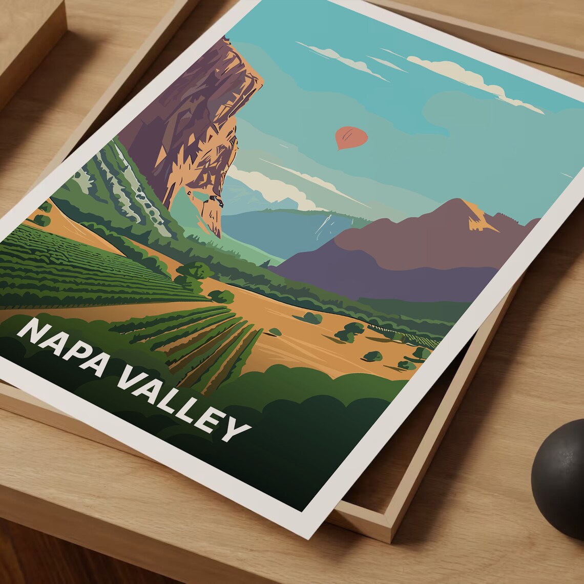 Napa Valley Travel Poster, California Vineyard Art - Image 3