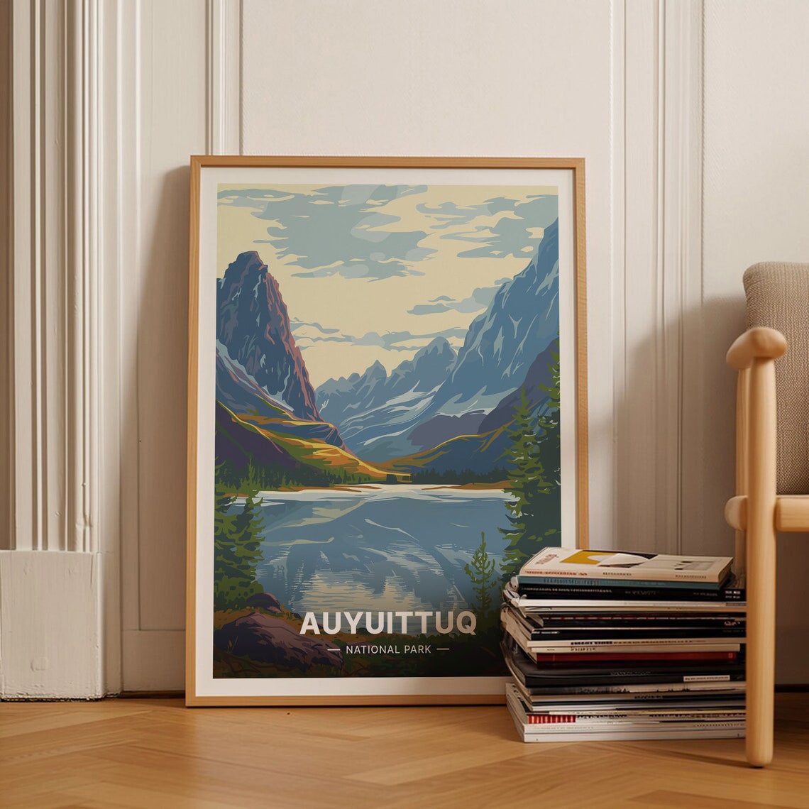 Auyuittuq National Park Arctic Peaks Glacier Lake Vintage Poster
