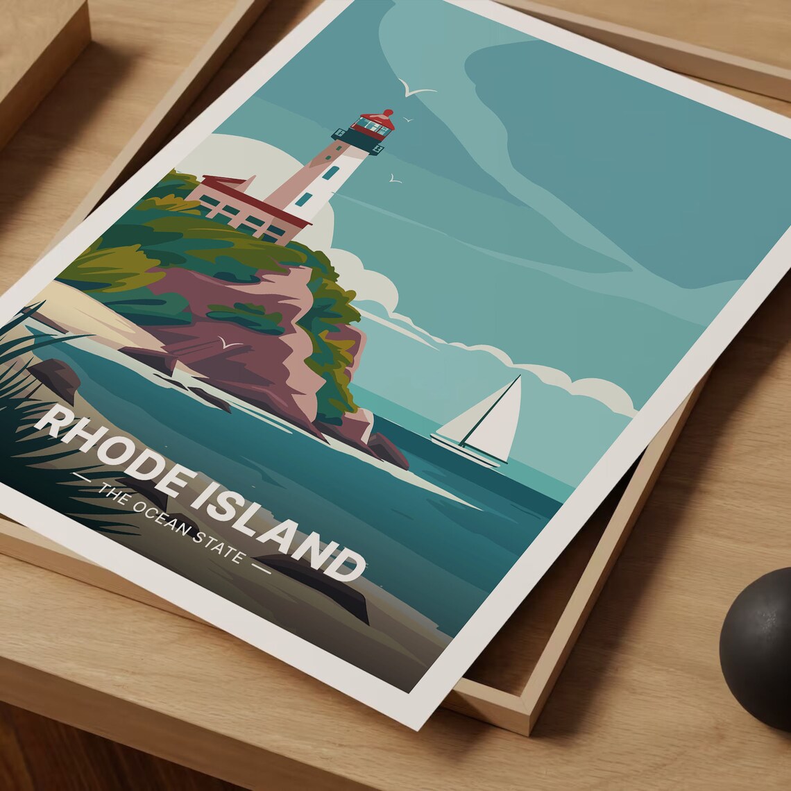 Newport Rhode Island Retro Travel Poster, Nautical Decor - Image 3