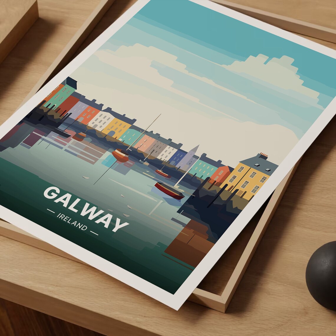 Galway Ireland Vintage Art Deco Travel Poster - Image 3