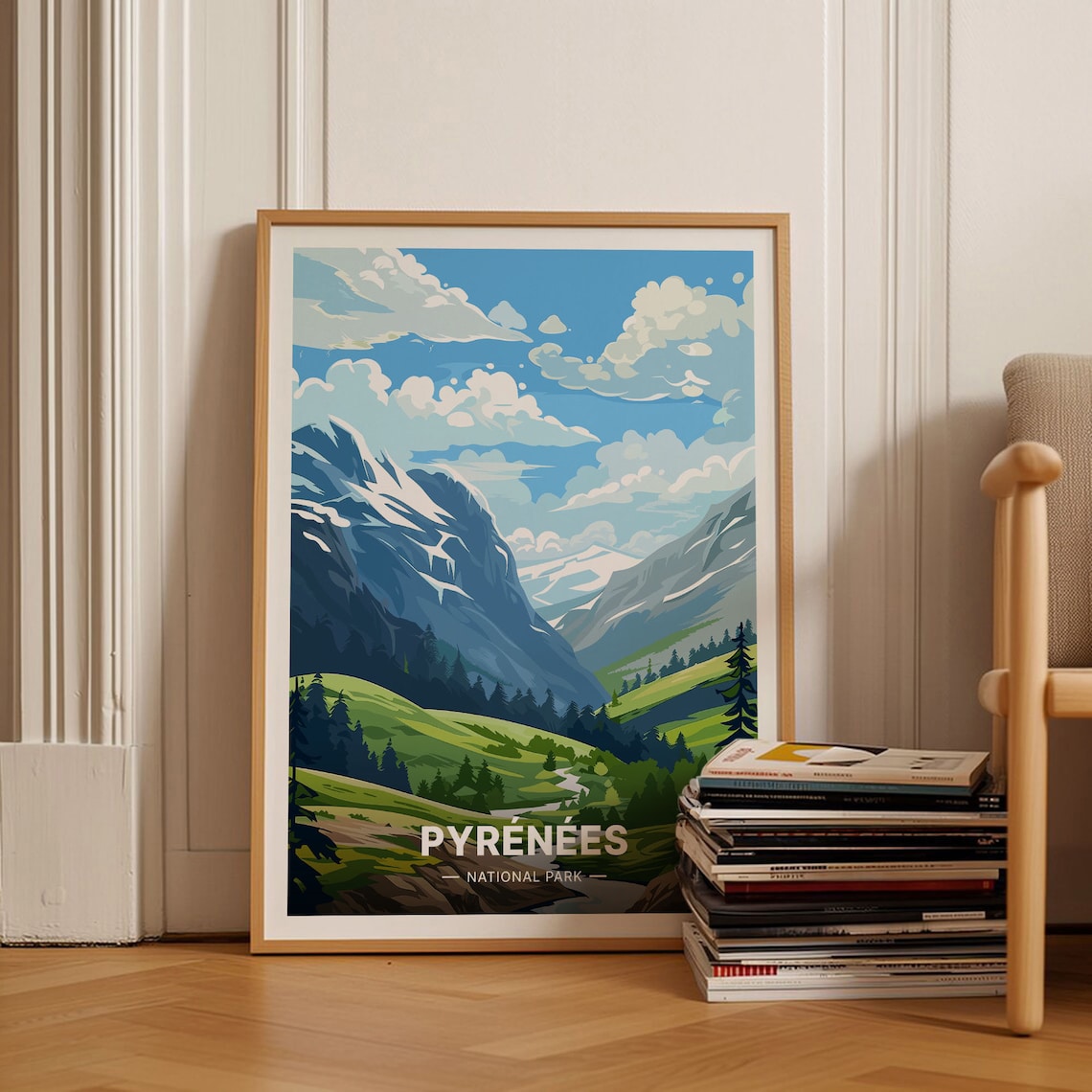 Scenic Pyrnes National Park Travel Poster, France