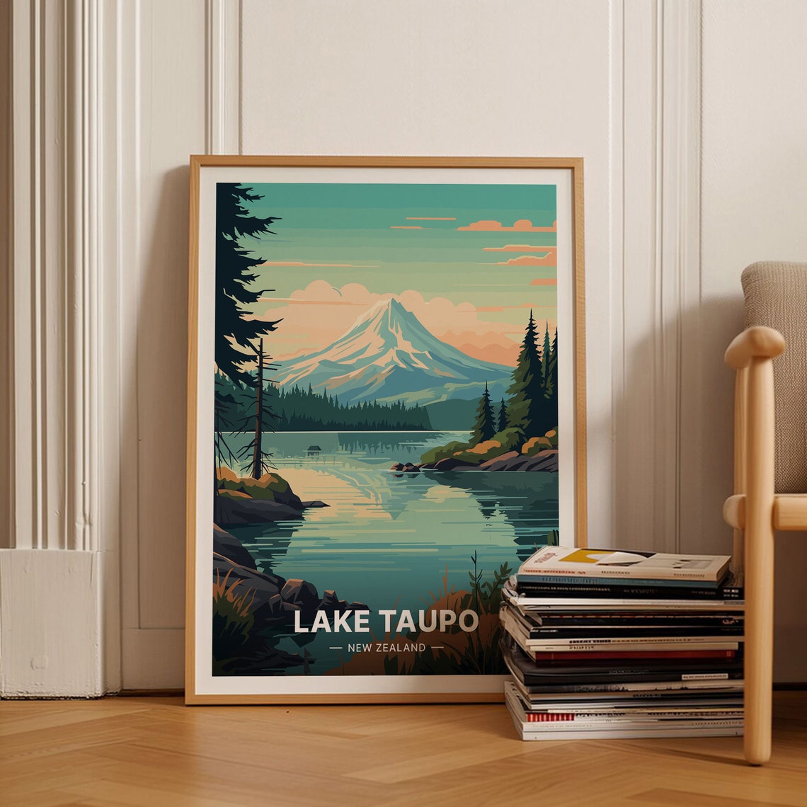 Lake Taupo New Zealand Travel Poster Scenic Landscape Wall Art Perfect Gift For Travelers Anniversary Home Decor C20 14