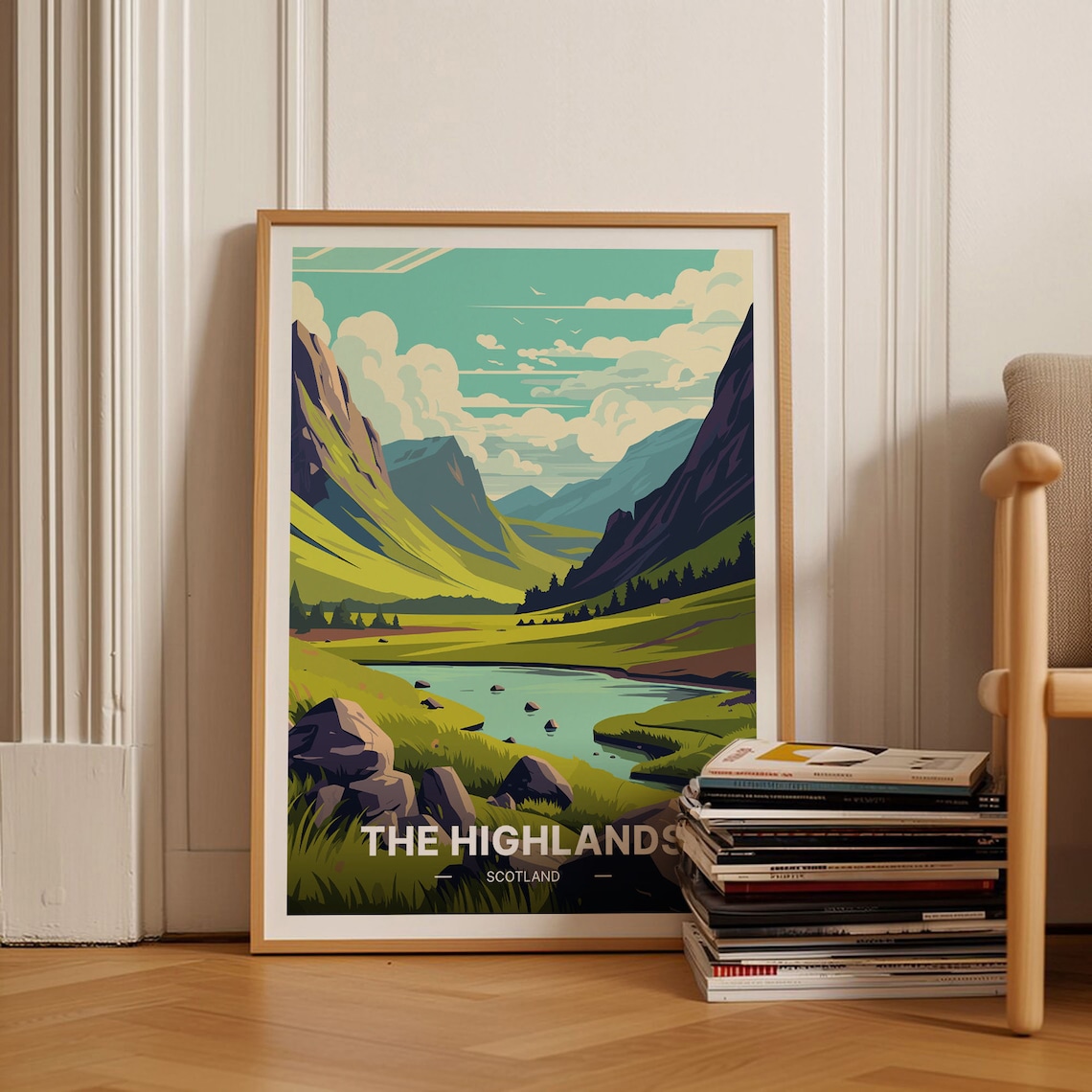 Scottish Highlands Travel Poster, Landscape Decor
