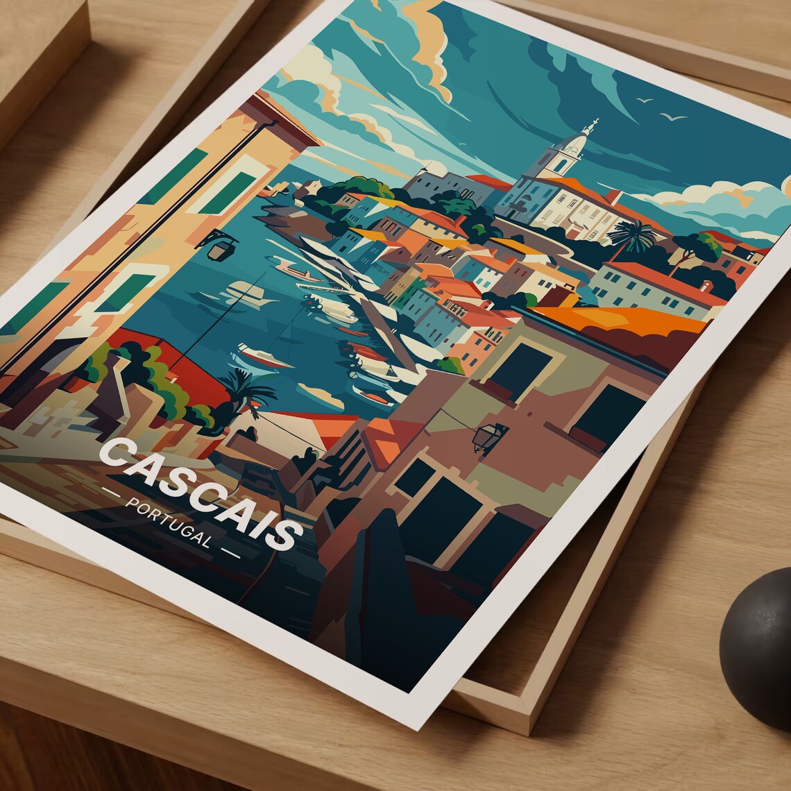 Cascais Portugal Travel Poster, Coastal Landscape - Image 3