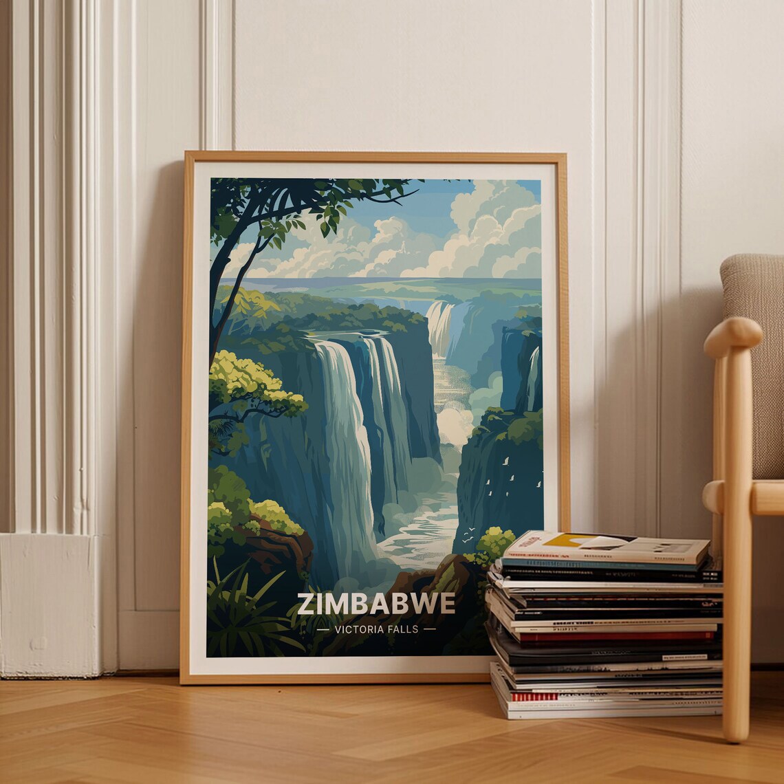 Zimbabwe Vintage Africa Travel Poster Art Print