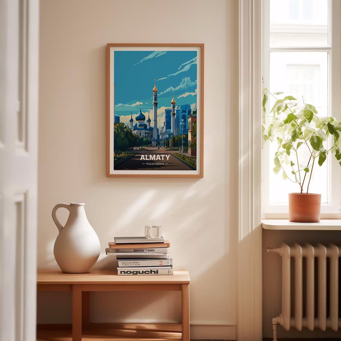 Almaty Kazakhstan City Skyline Blue Domes Travel Art Decor Poster - Image 4
