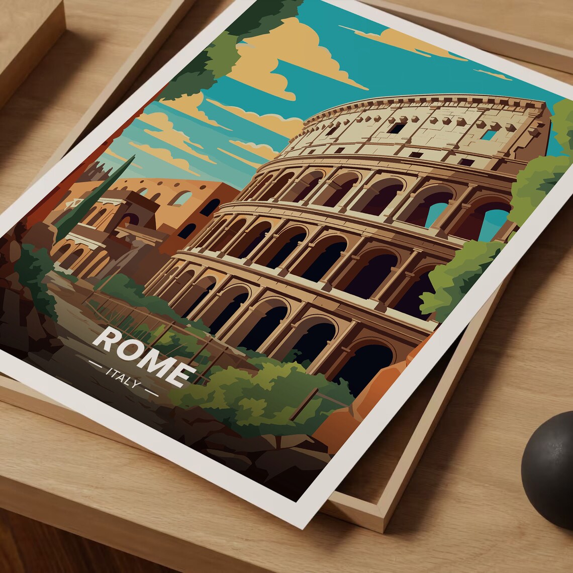 Rome Travel Poster Italy Landscape Art Print - Image 3
