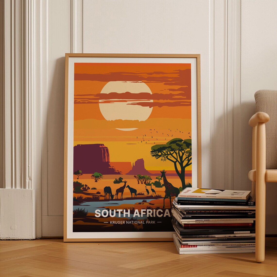 South Africa Safari Poster, Kruger National Park Travel