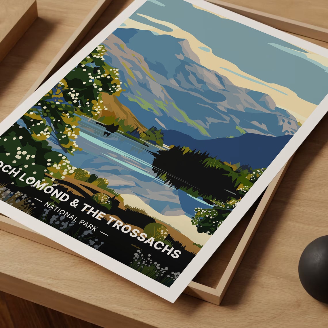 Loch Lomond Trossachs National Park Poster Scottish Lake Mountain Art - Image 3