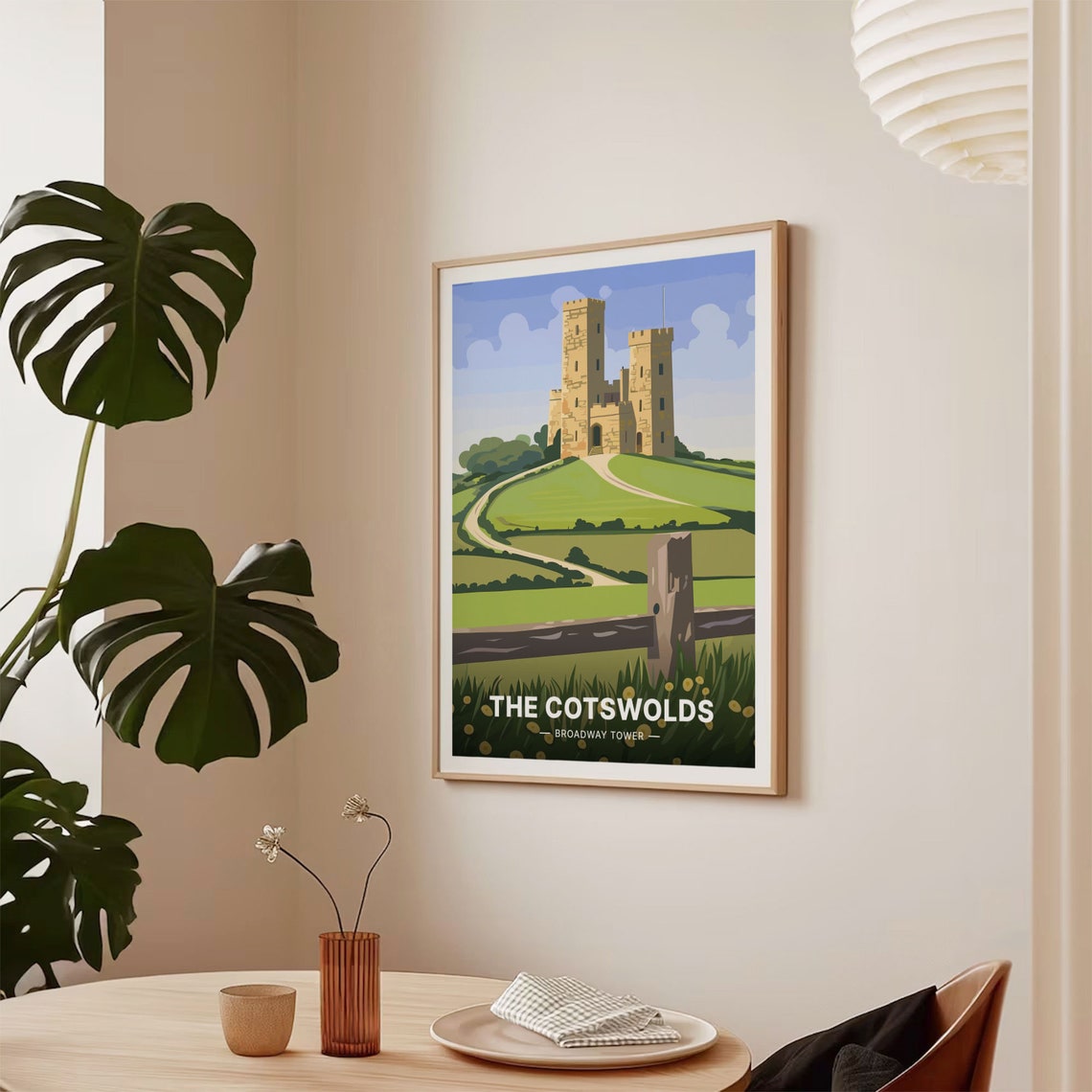 Cotswolds Broadway Tower Stone Folly Rolling Hillside Art Poster - Image 2