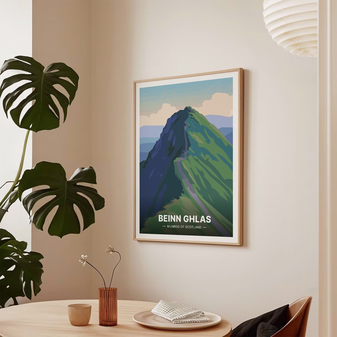 Beinn Ghlas Scotland Munro Mountain Ridge Hiking Travel Art Poster - Image 2