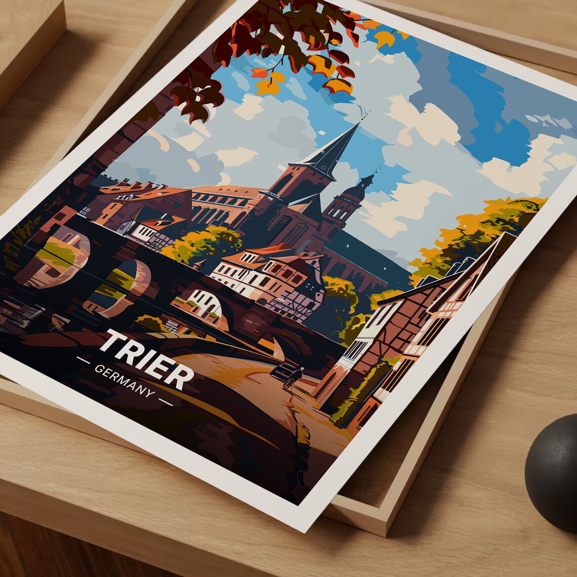 Trier Germany Travel Poster, Scenic Landscape Art Print - Image 3