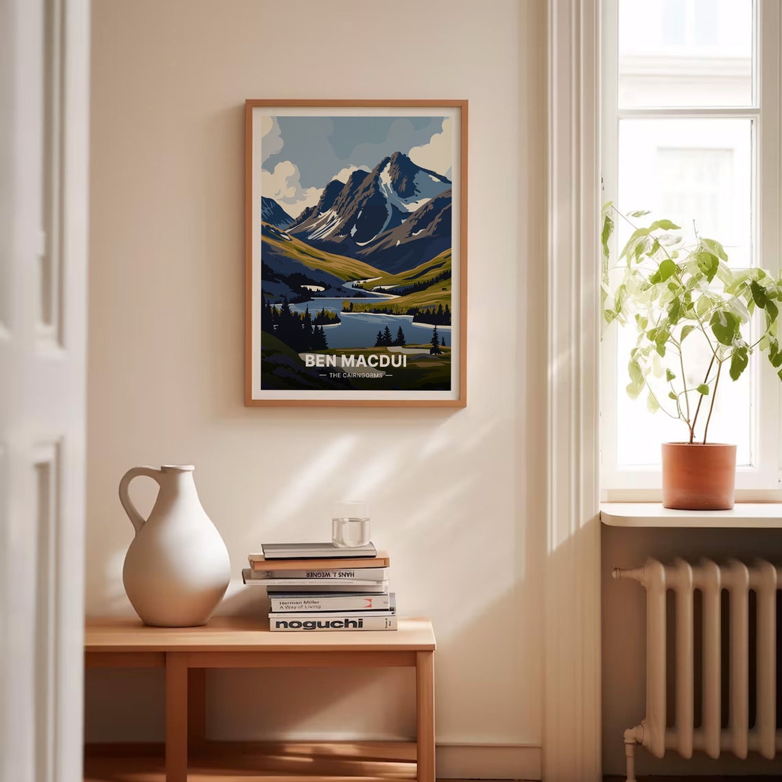Ben Macdui Cairngorms Snowy Peaks Lake Mountain Climbing Travel Poster - Image 4