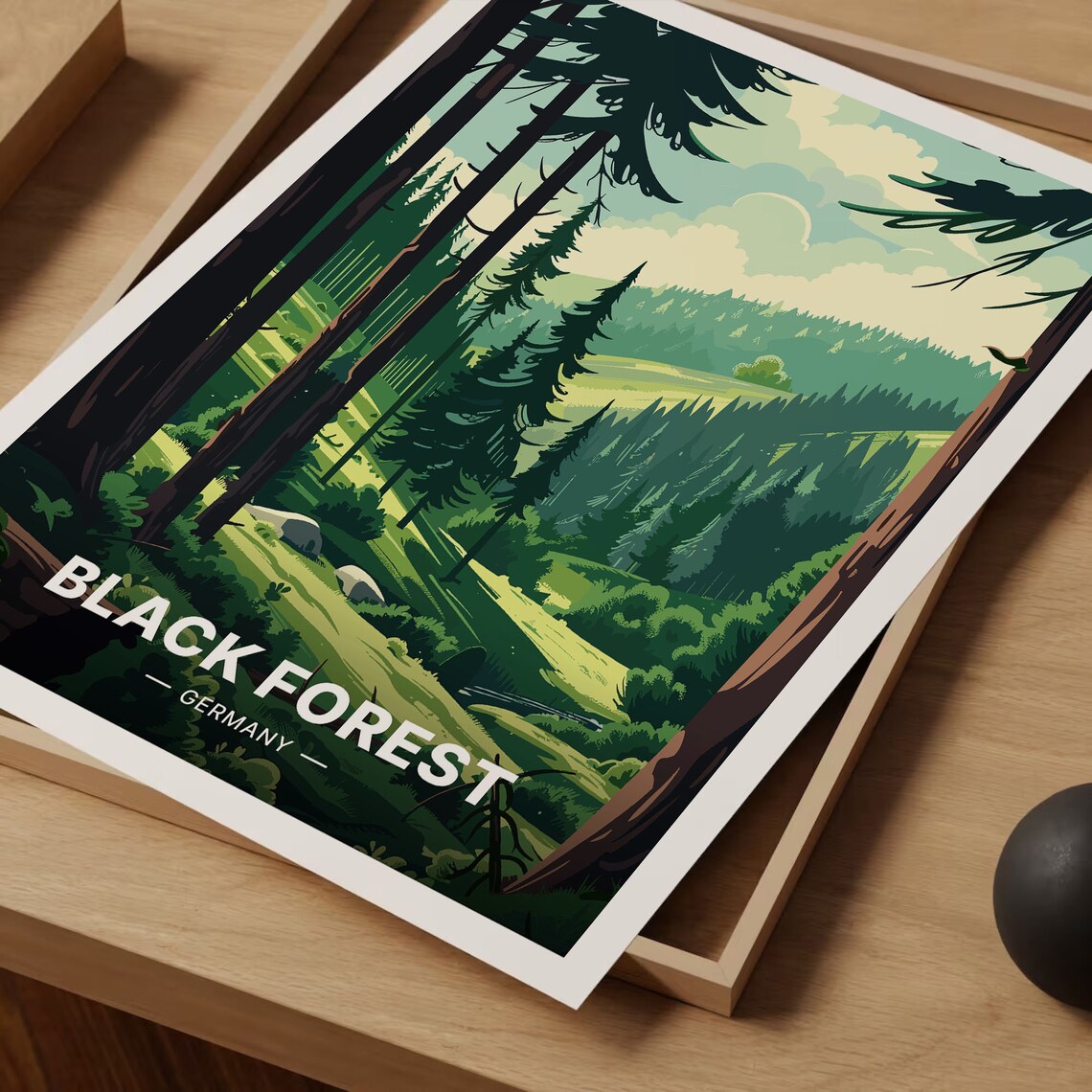 Black Forest Travel Poster, Germany Landscape Art - Image 3