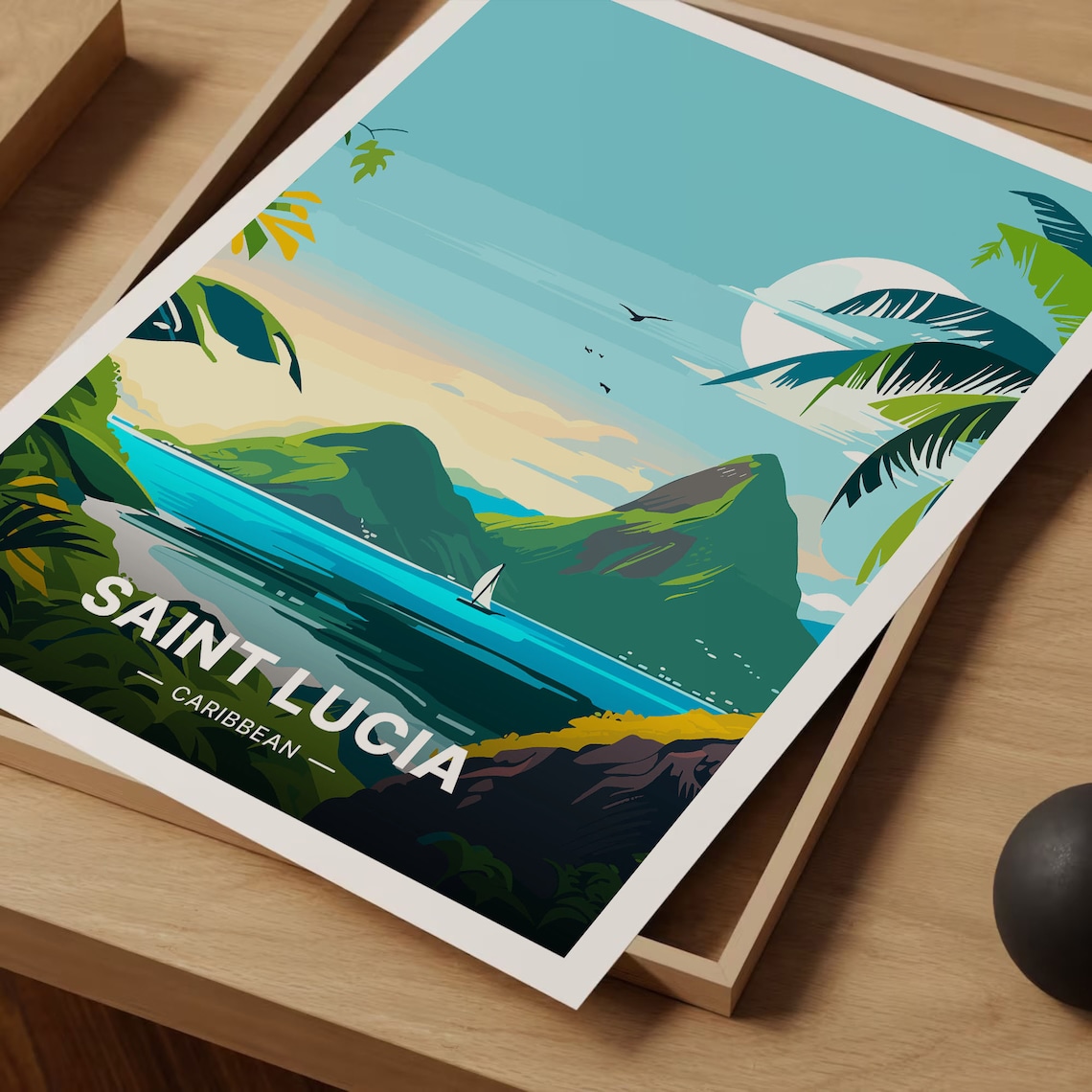 Saint Lucia Travel Poster Caribbean Wall Art Wanderlust Decor Travel Themed Gift C20 266 - Image 3