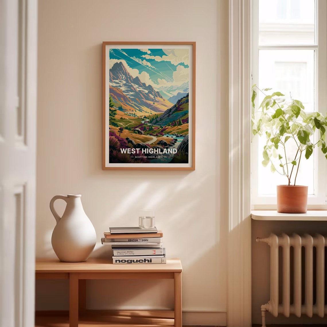 West Highlands Scotland Mountain Valley Winding Path Vista Poster - Image 4