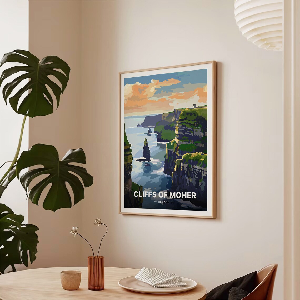Cliffs Of Moher Ireland Travel Poster, Retro Landscape - Image 2
