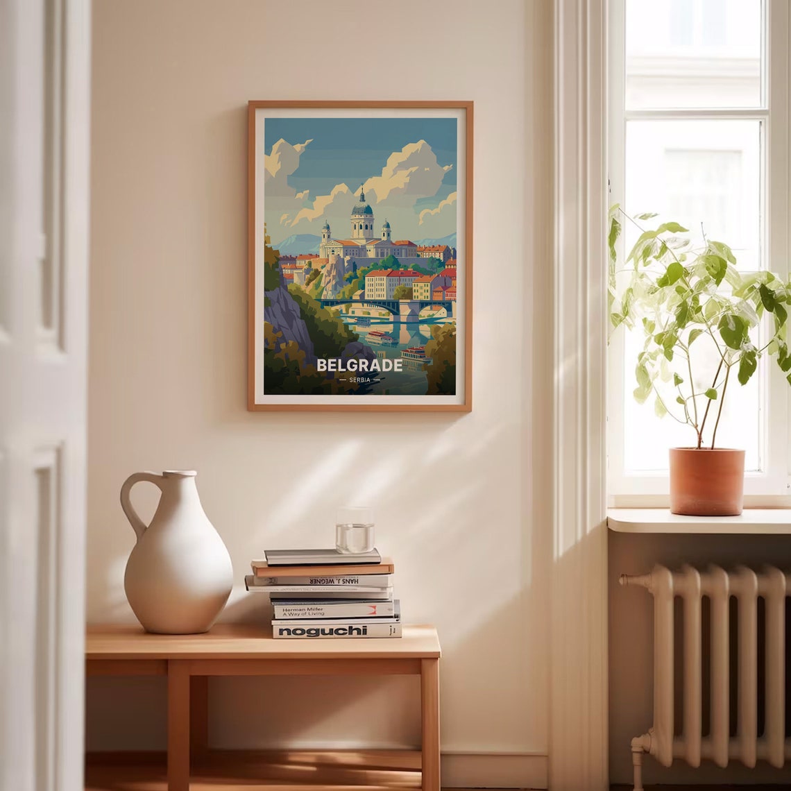 Belgrade Serbia River Bridge Domed Cathedral Cityscape Poster - Image 4