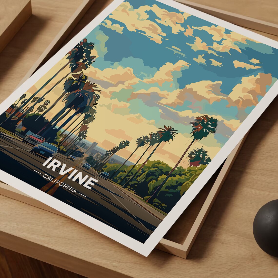 Irvine California Travel Poster, Orange County Cityscape - Image 3