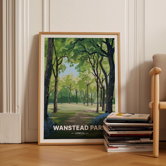 Wanstead Park London Woodland Trees Vintage Nature Walk Poster