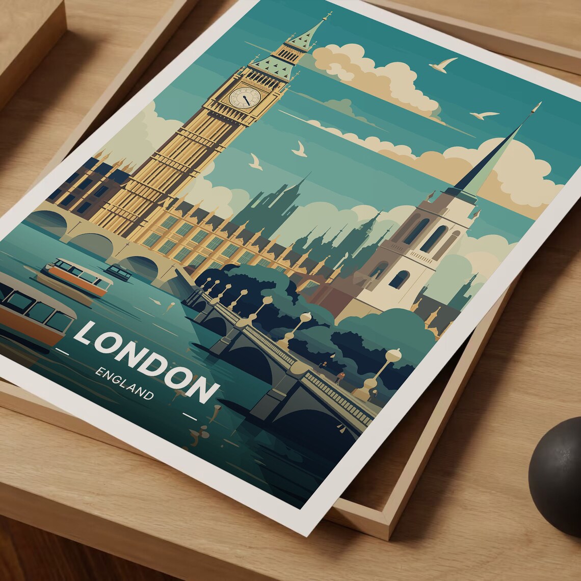 London Skyline Travel Poster, Big Ben Cityscape - Image 3