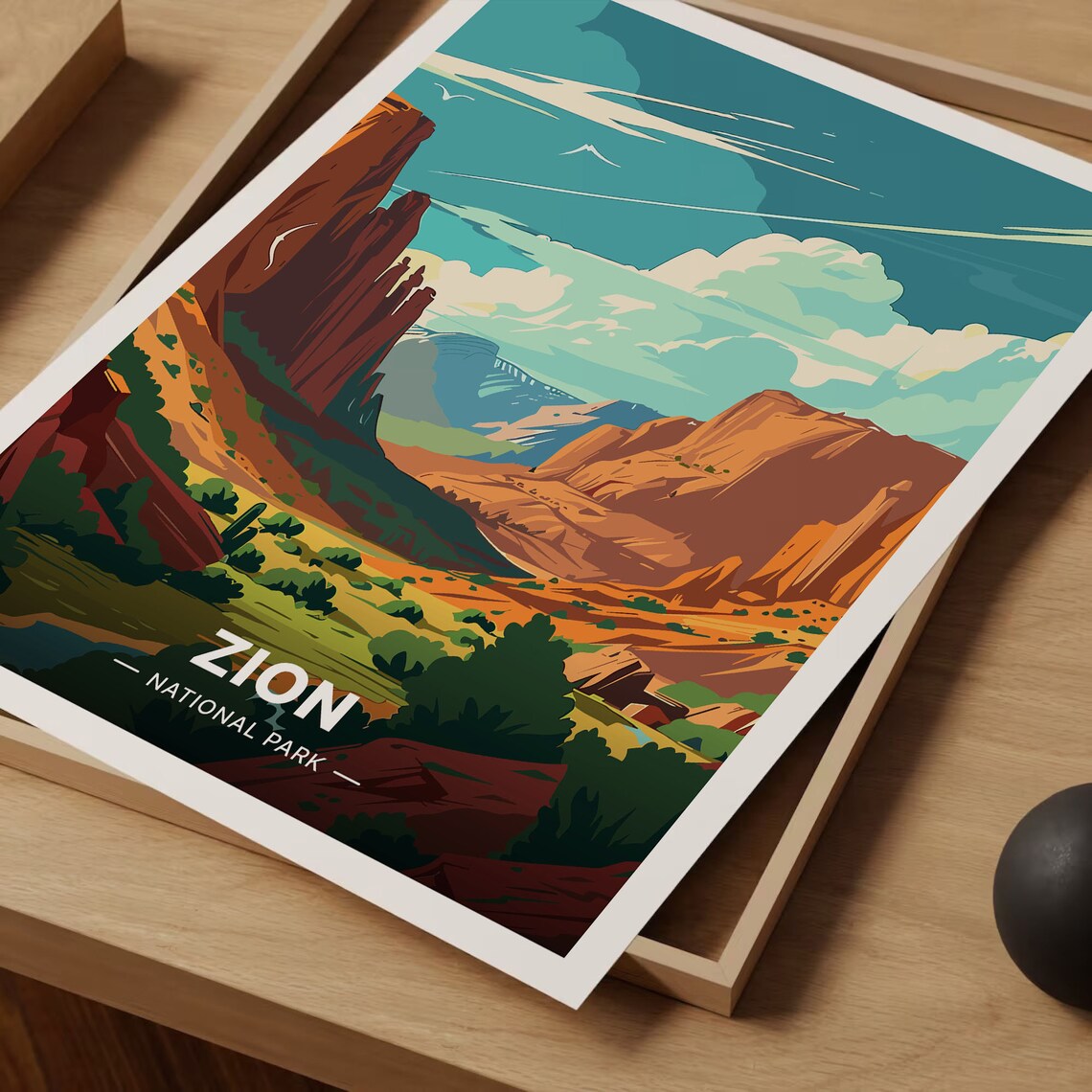 Zion National Park Travel Poster, Scenic Wall Art - Image 3