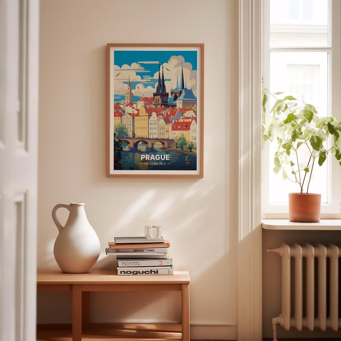 Prague Cityscape Travel Poster, Czech Republic - Image 4