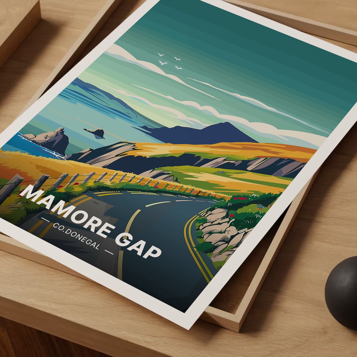 Mamore Gap County Donegal Coastal Mountain Road Travel Poster - Image 3