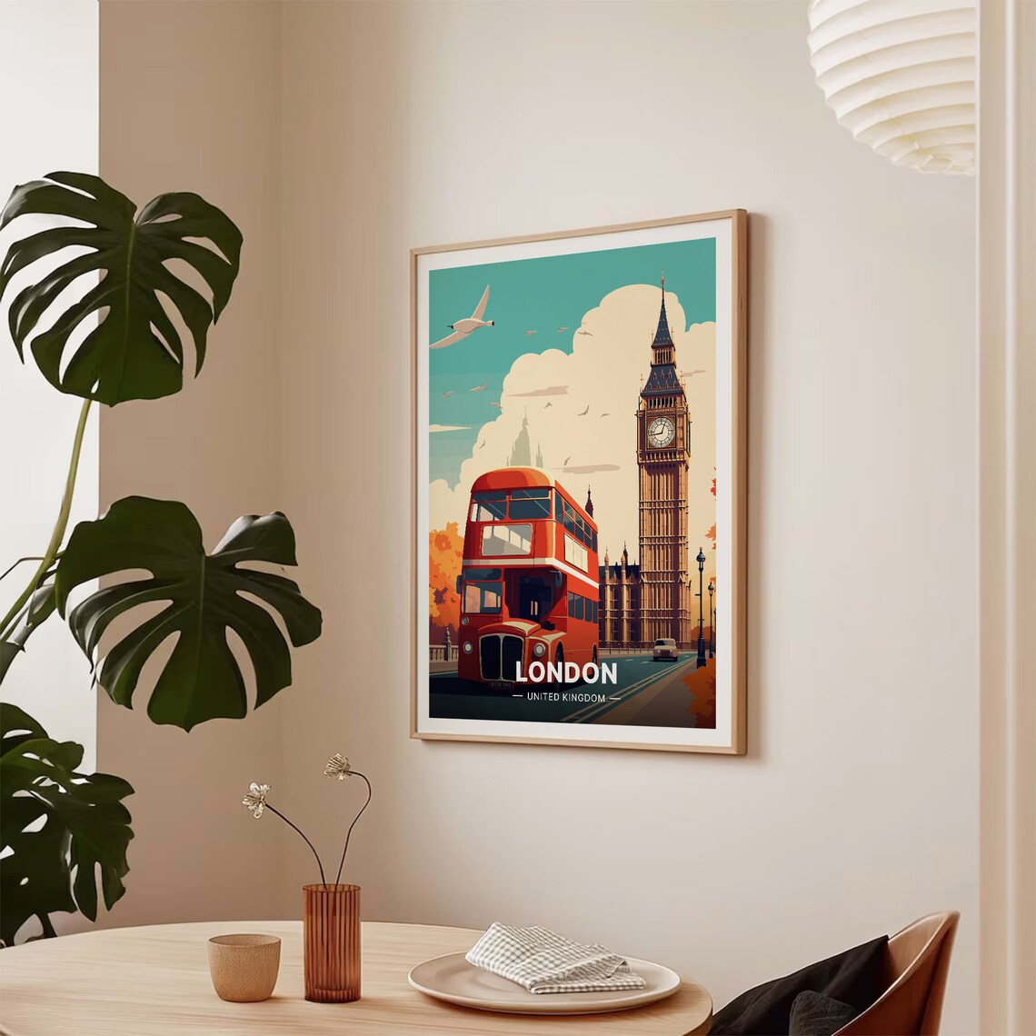 London Travel Poster, Big Ben United Kingdom Decor - Image 2