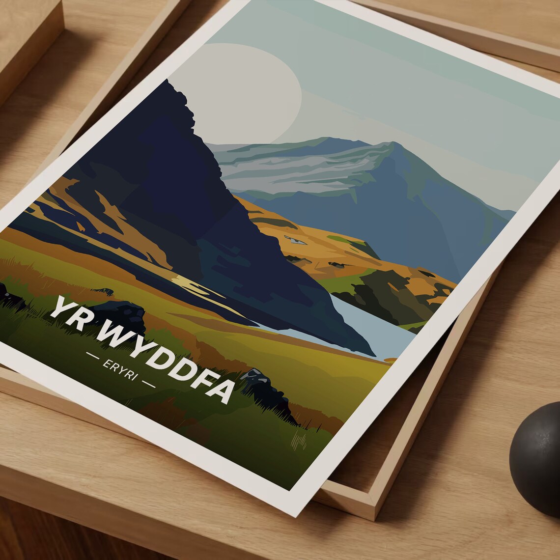 Yr Wyddfa Eryri Wales Mountain Valley Sunset Vintage Travel Poster - Image 3