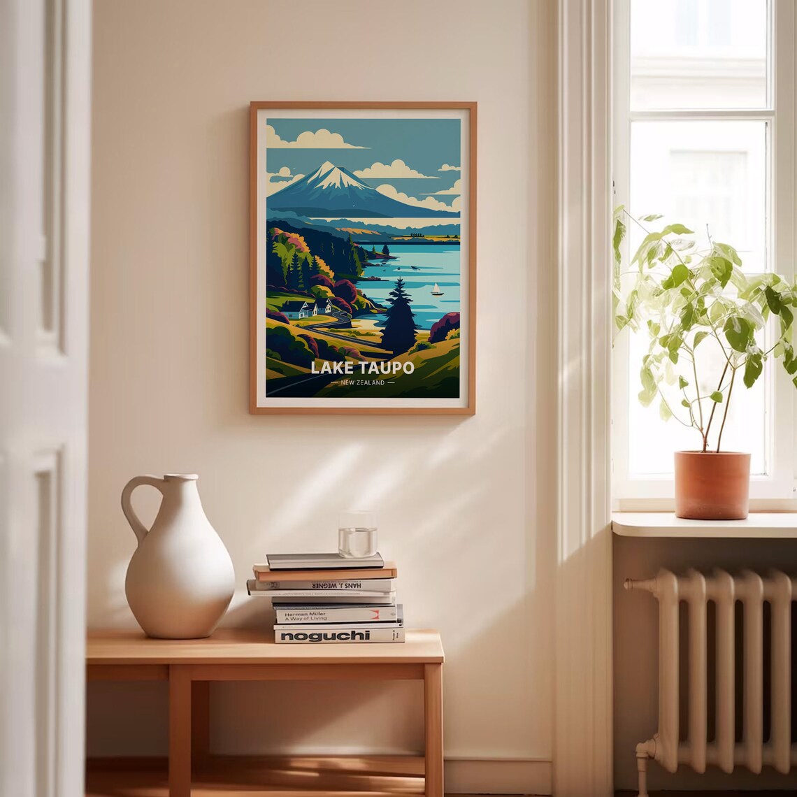 New Zealand Lake Taupo Travel Poster Art Print - Image 4