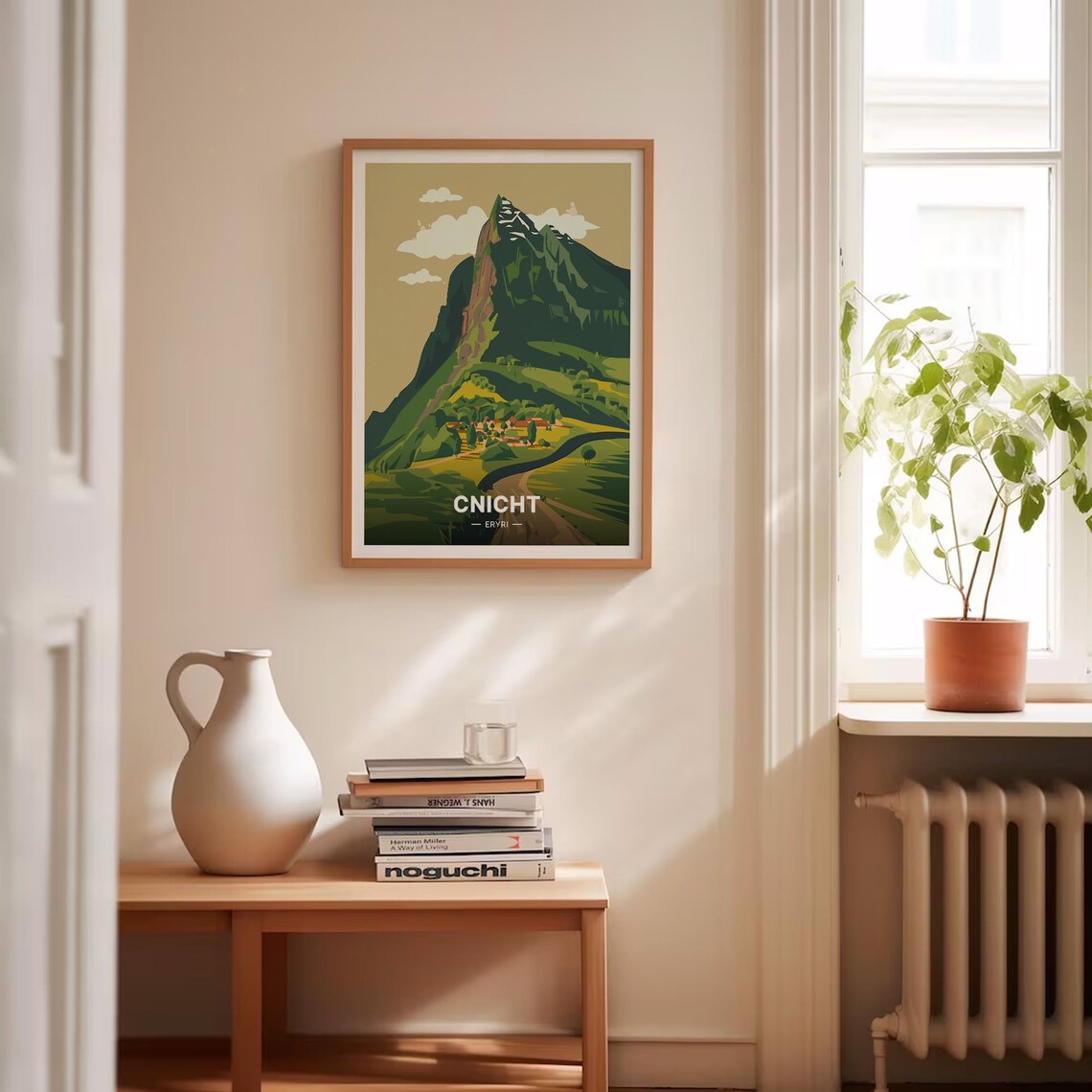 Cnicht Eryri Wales Green Mountain Peak Village Vintage Travel Poster - Image 4