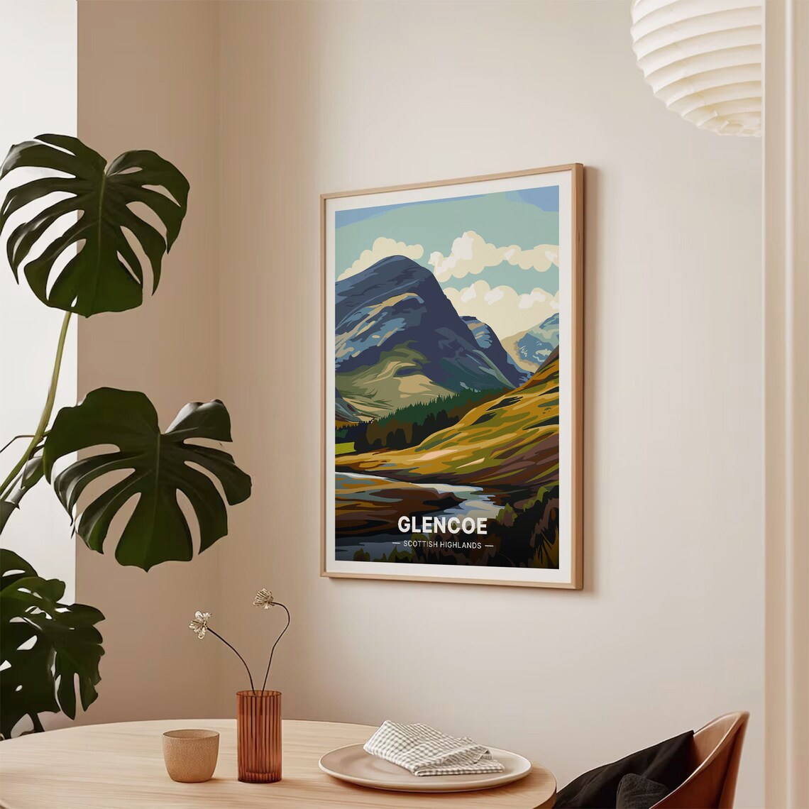 Glencoe Scottish Highlands Mountain Valley River Dramatic Travel Poster - Image 2