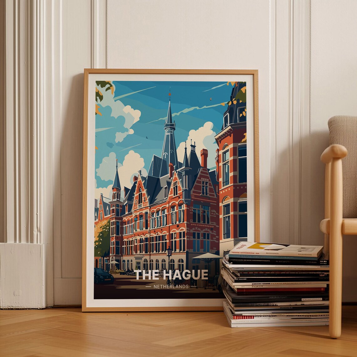 The Hague Travel Poster, Netherlands Cityscape Art Print