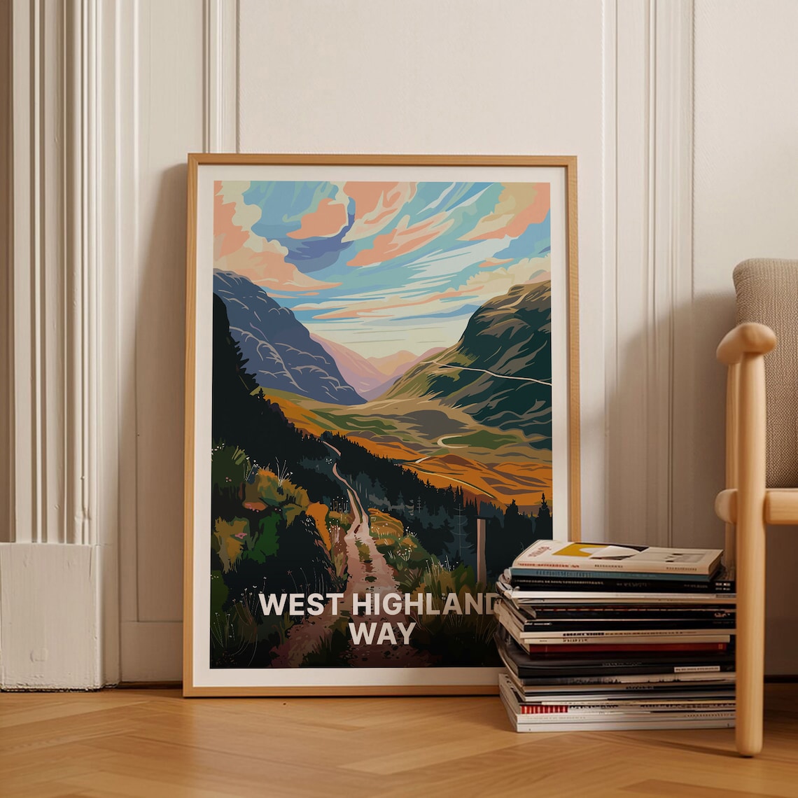 West Highland Way Travel Poster, Scotland Highlands