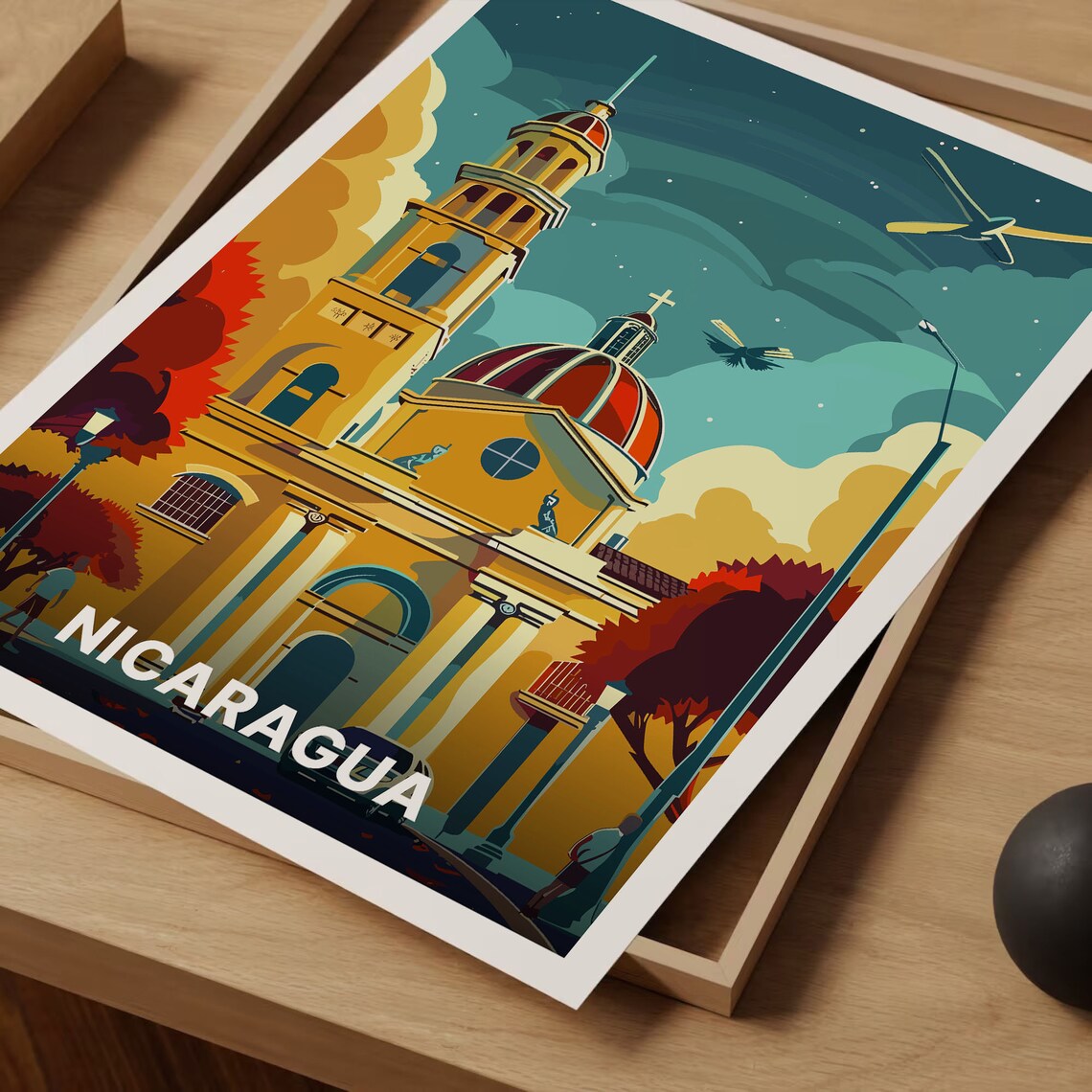 Nicaragua Vintage Travel Poster, Office Decor Art Print - Image 3