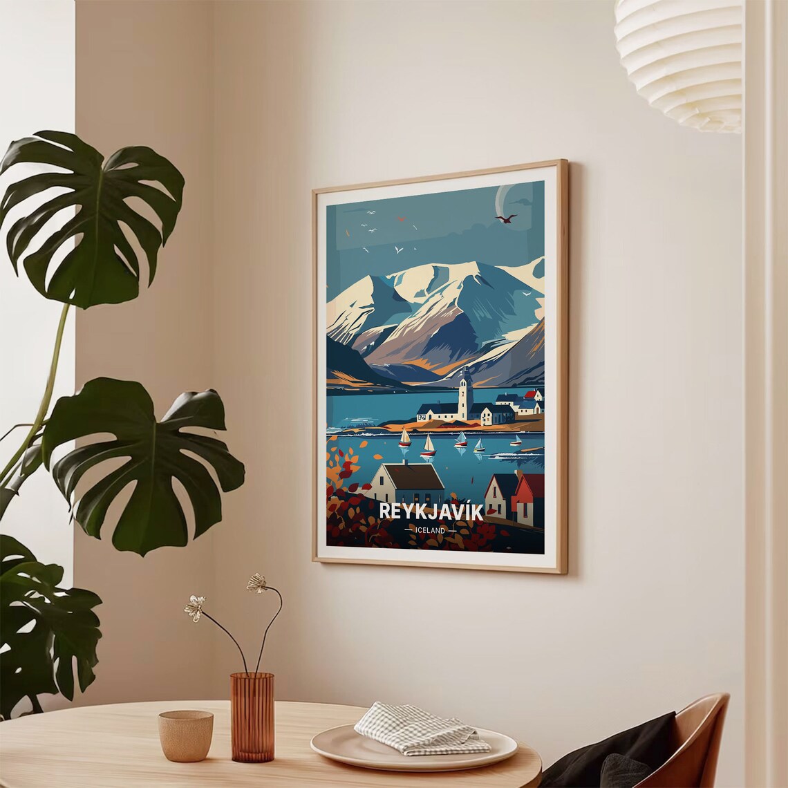 Iceland Reykjavik Cityscape Travel Poster, Nordic Decor - Image 2