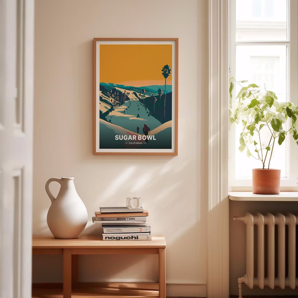Sugar Bowl California Ski Slope Sunset Vintage Travel Poster - Image 4