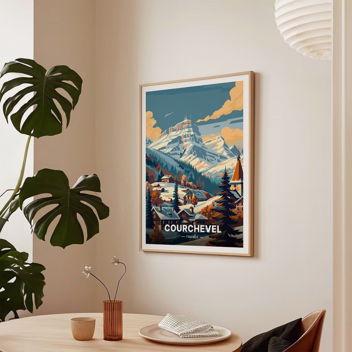 Courchevel France Alpine Ski Village Snowy Peaks Resort Poster - Image 2