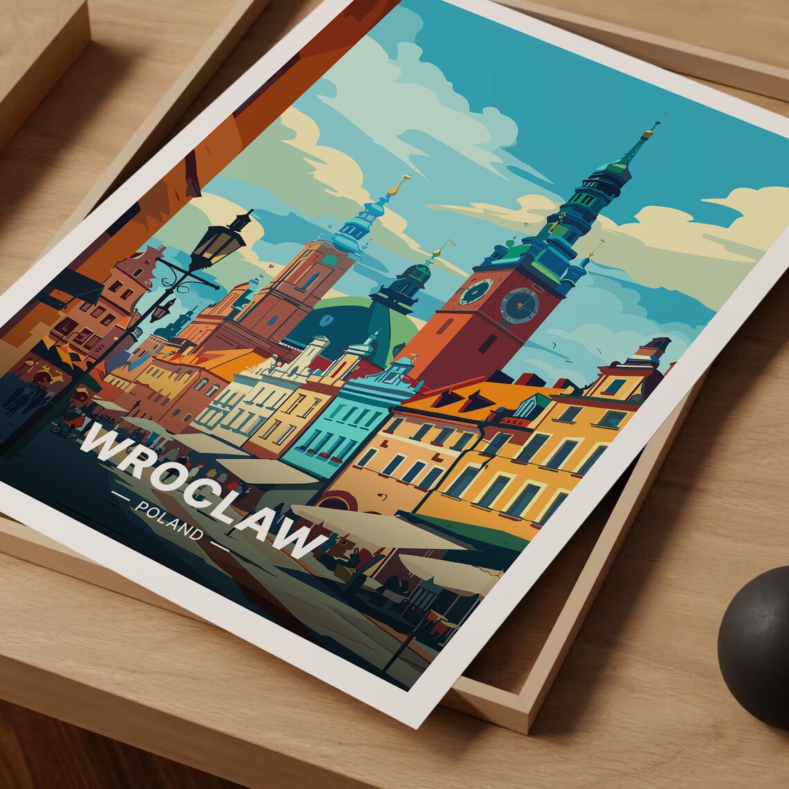 Wroclaw Poland Travel Poster, European Cityscape - Image 3