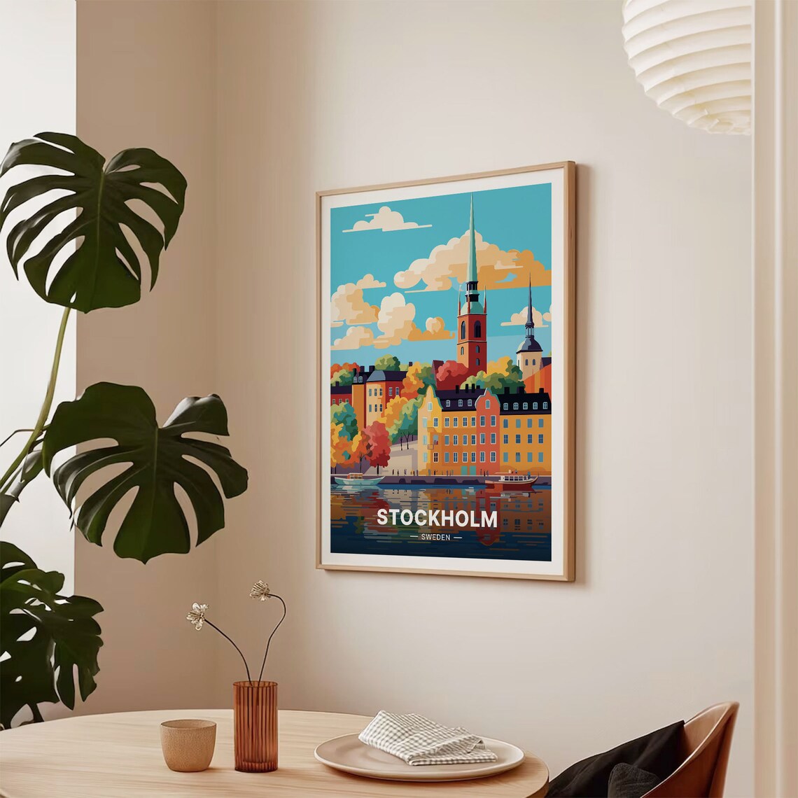 Stockholm Sweden Old Town Waterfront Historic Spire City Travel Poster - Image 2