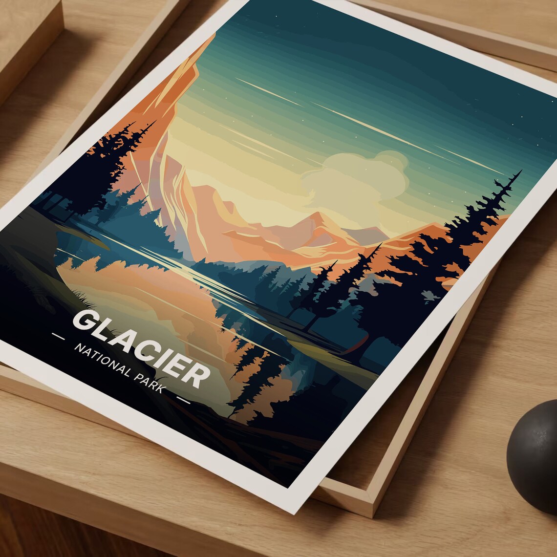 Glacier National Park Travel Poster, Adventure Decor - Image 3