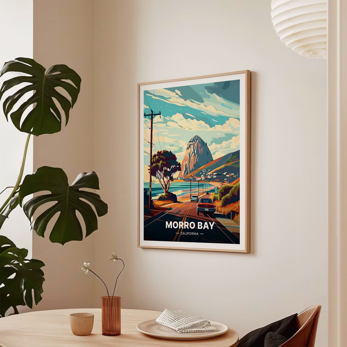 Morro Bay Travel Poster, California Coastal Landscape - Image 2