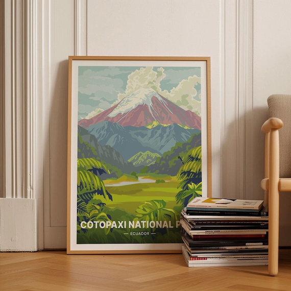 Cotopaxi National Park Snowy Volcano Ecuador Adventure Poster