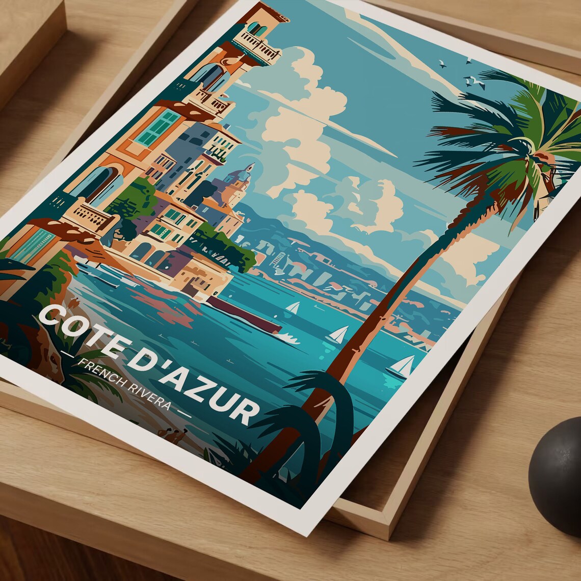 Cote Dazur Travel Poster, France Coastline Poster - Image 3