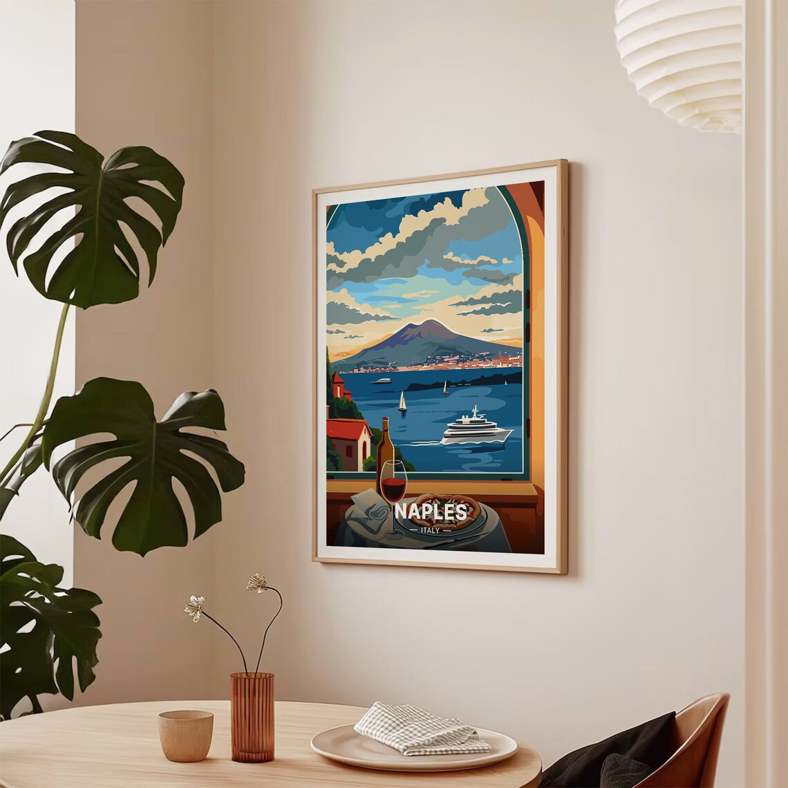 Naples Italy Travel Poster, Cityscape Wall Art - Image 2
