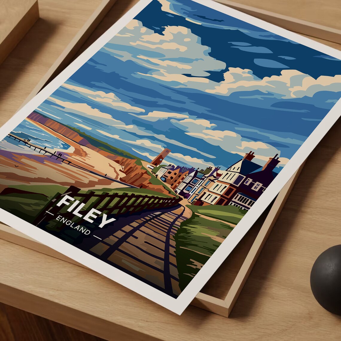 Filey Travel Poster, Yorkshire Coast Wall Art - Image 3