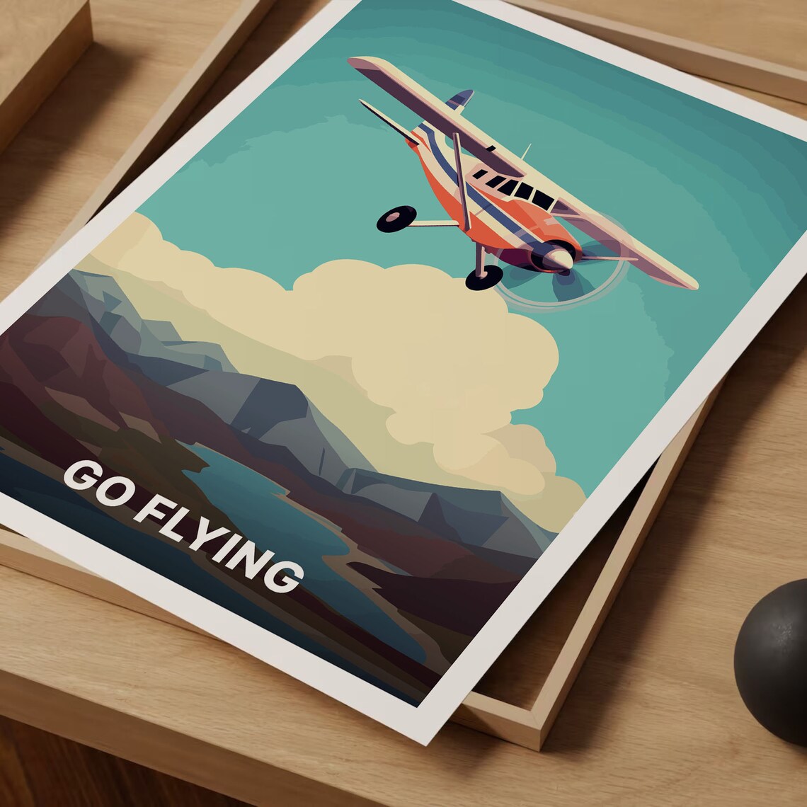 Cessna Skyhawk Vintage Airplane Travel Poster - Image 3