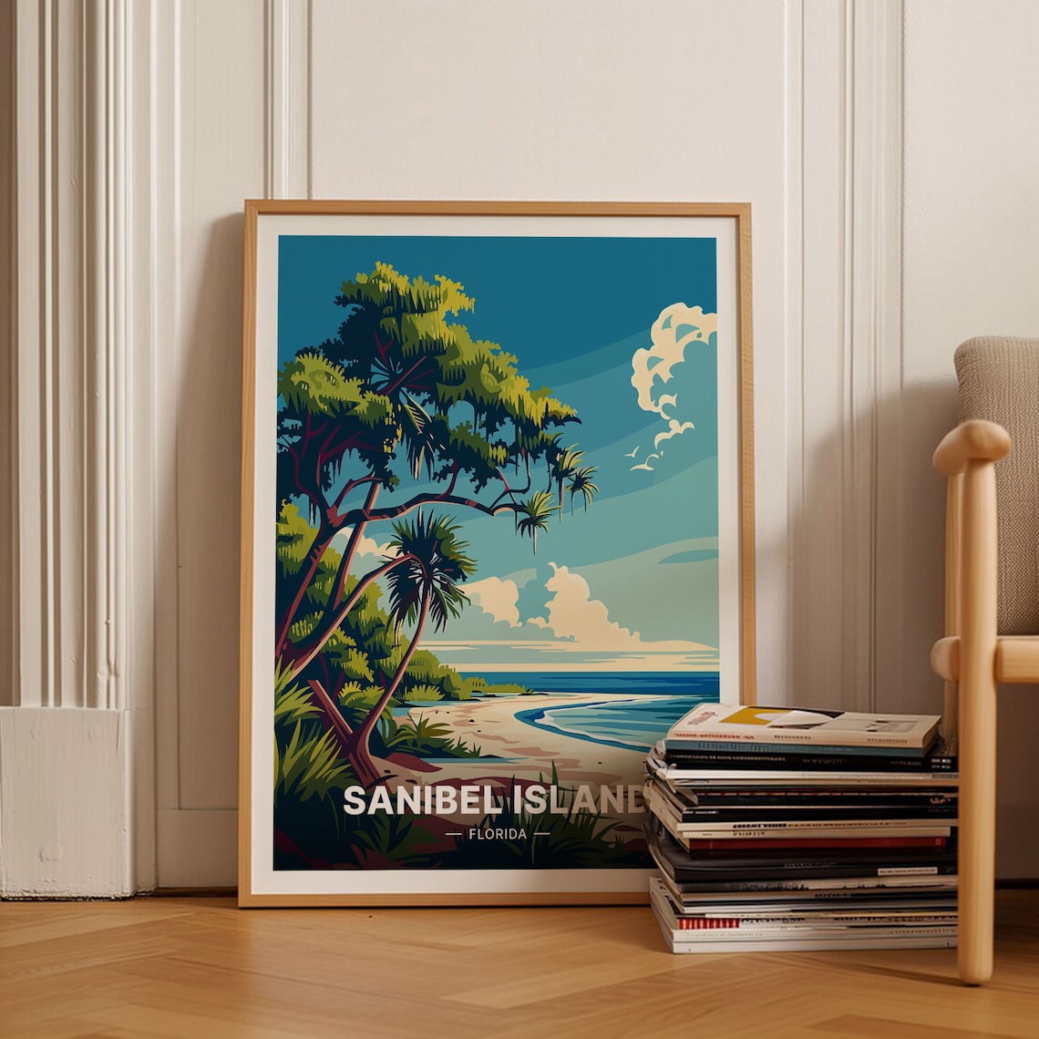 Sanibel Island Florida Tropical Gulf Coast Beach Travel Poster